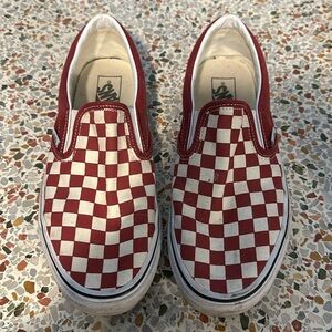 Women’s Vans burgundy slip on